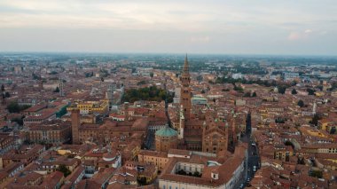 Cremona Lombardy kentsel hava görüntüsü
