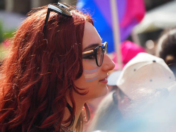 stock image Cremona Pride, a rainbow city. The streets crowded with people celebrating on the day dedicated to claiming the rights of the LGBTQIA community.