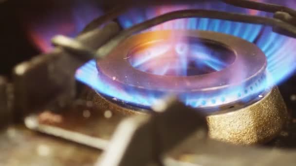 Stufa Gas Nel Ristorante Bruciando Una Cucina Stufa Gas Costi — Video Stock