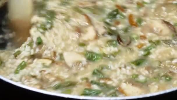 Woman Chef Preparing Rice Italian Way Parma Italy — Stock Video