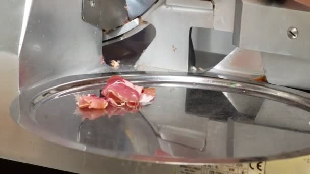 Jamón Crudo Español Listo Para Comer Carne Cerdo Delicatessen — Vídeos de Stock
