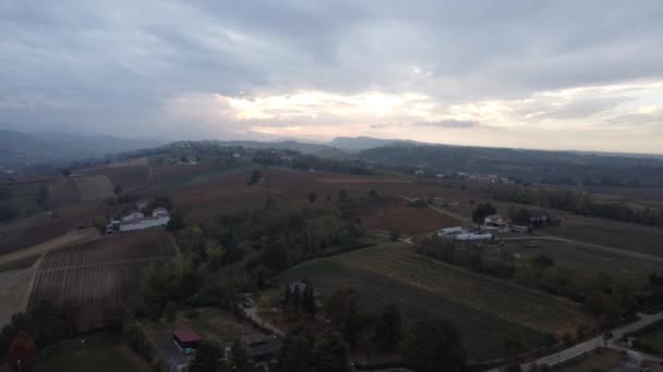 Gün Batımı Parma Üzerinde Uçuyor Talya Gün Batımında — Stok video