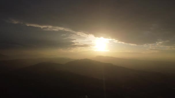 Gün Batımı Parma Üzerinde Uçuyor Talya Gün Batımında — Stok video