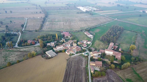 Stagno Lombardo Ιταλία Νοέμβριος 2022 Επανδρωμένη Θέα Της Αγροτικής Περιοχής — Φωτογραφία Αρχείου