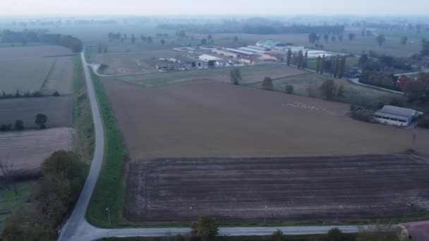 Stagno Lombardo Talya Kasım 2022 Nehri Yakınlarındaki Kırsal Alanda Hava — Stok video