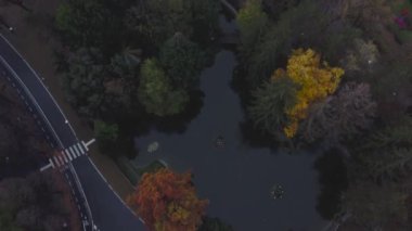 Salsomaggiore bir sonbahar sabahı Oanorama kasabası insansız hava aracı görüntüsü