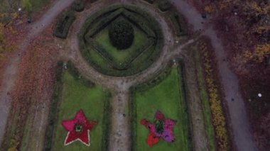 Salsomaggiore kasabası Oanorama drone manzaralı bir sonbahar sabahı