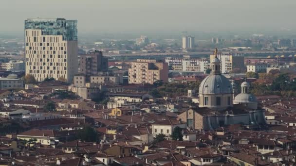 Brescia Italië November 2022 Panoramisch Uitzicht Vanaf Kasteelheuvel — Stockvideo
