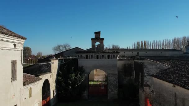 Casatico Marcaria Mantua Italy November 2022 Air View Corte Castiglione — стокове відео