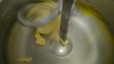 baker artisan making mixing kneading dough for holiday sweets and bread buns 4k video