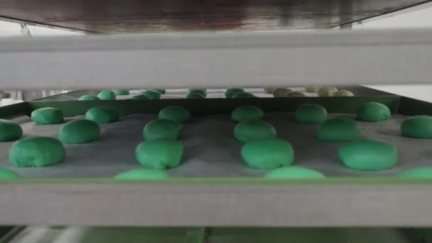 Δημιουργική Σεφ Ζαχαροπλαστικής Catering Ψήσιμο Μικρό 30Grs Κόκκινο Πράσινο Χρώμα — Αρχείο Βίντεο