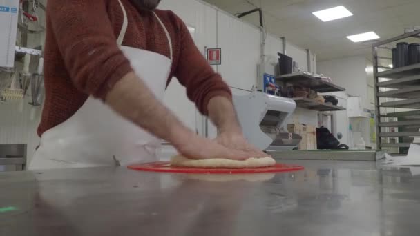 Creative Baker Kneading Massaging Smoothing Cutting Coloured Dough Bread Pizza — Video
