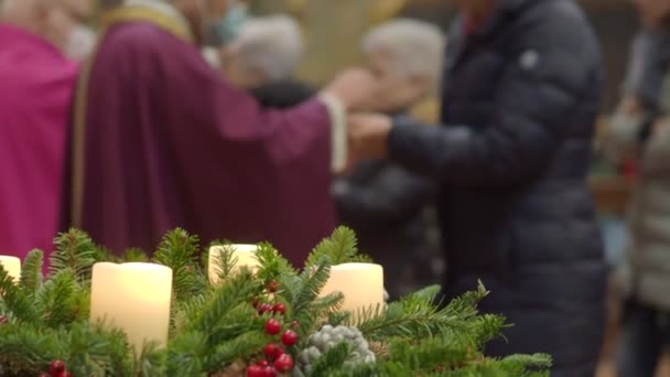 Cremona Lombardy Decembre 2022 Advent Mass Celebration San Pietro Parrish — Vídeos de Stock