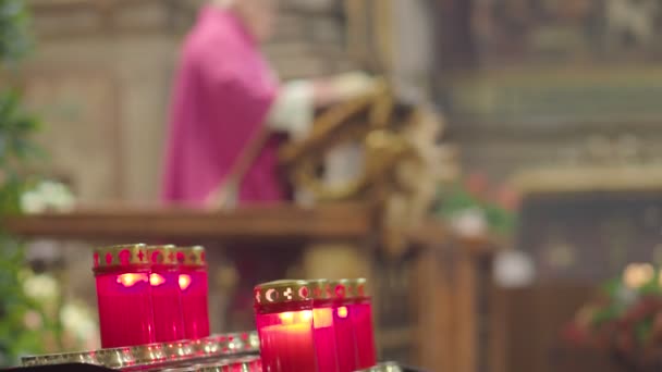 Cremona Lombardy Decembre 2022 Advent Mass Celebration San Pietro Parrish — Wideo stockowe