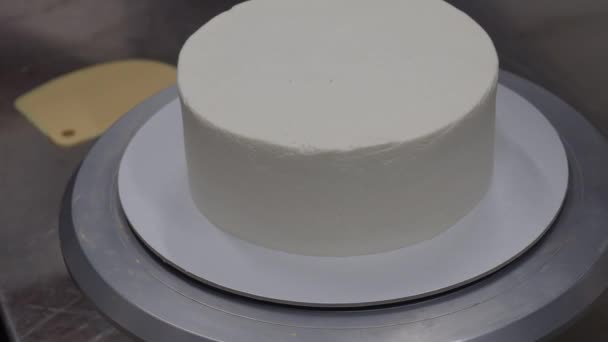 Pâtisserie Chef Gâteau Designer Décoration Pinlk Gâteau Fromage Givré Dans — Video