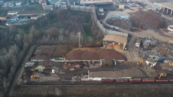Cremona Italy January 2022 Drone Aerial Video Arvedi Working Steel — Stok video