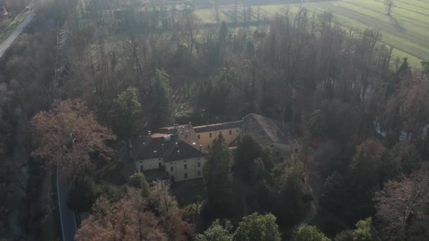 意大利布塞托 2022年1月意大利作曲家朱塞佩 凡尔迪在布塞托帕尔马意大利家中的圣阿加塔无人驾驶飞机俯瞰 — 图库视频影像