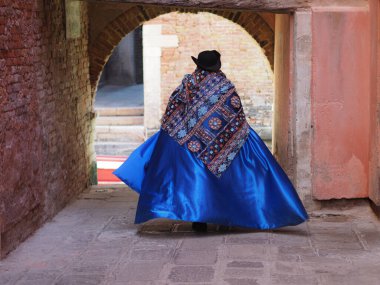 Venice, Italy - 13th february 2023 Carnival time and masked people gather in costume in Piazza San Marco area, Venezia.