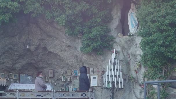 Sperongia Morfasso Italia Febrero 2023 Estatua Nuestra Señora Inmaculada Concepción — Vídeos de Stock