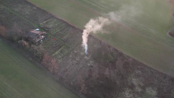 农夫在修剪完酿酒厂的葡萄树后 烧掉了树枝 日落时分 人们在田里照料着大火和浓烟 — 图库视频影像