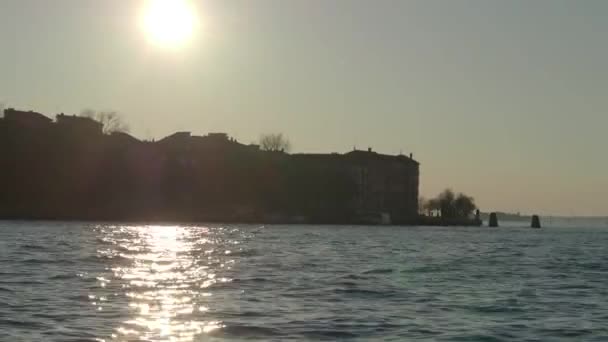 Wenecja Włochy Luty 2023 Podróż Botem Lagunie Powrotem Parking Przy — Wideo stockowe