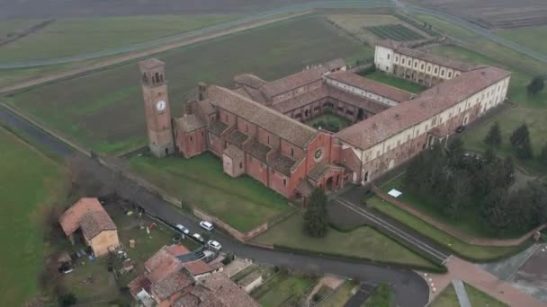 Alseno Italie Janvier 2023 Drone Vue Aérienne Abbaye Cistercienne Médiévale — Video