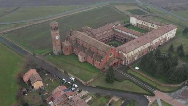 Alseno Italië Januari 2023 Drone Luchtfoto Van Chiaravalle Della Colomba — Stockvideo