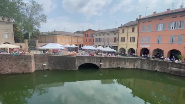 Fontanellato Italy May 2023 Antique Market Center City Surrounding San — Stock Video