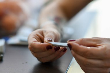 Cremona, İtalya - 21 Temmuz 2025 Bir kişinin elleri dikkatle rulo kağıt ve kenevir çiçeğiyle marihuana sigarasını sararken kapalı alanda marihuana içmeye hazırlanırken