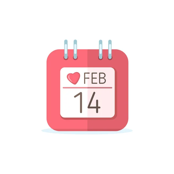 Kalender Icoon Met Valentijnsdag — Stockvector