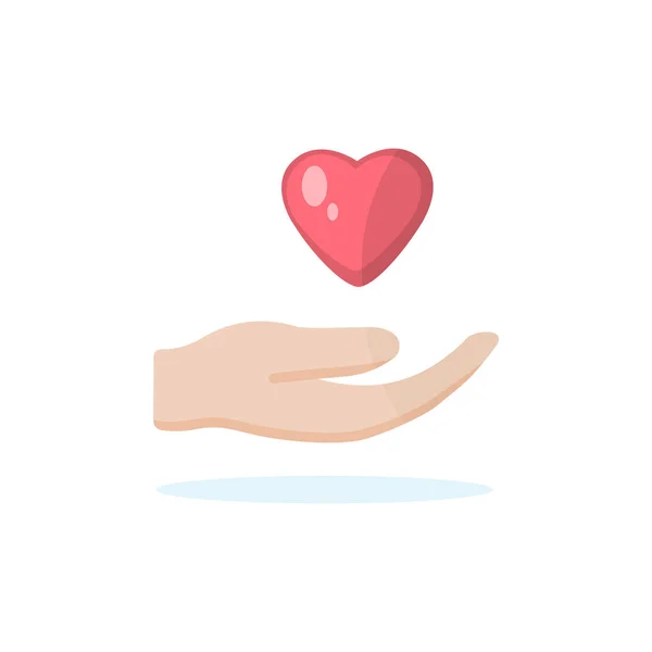 Hand Holding Heart Valentine Day Celebration — Stock Vector