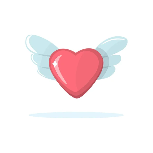 Heart Wings Icon Valentine Day Celebration — Stock Vector