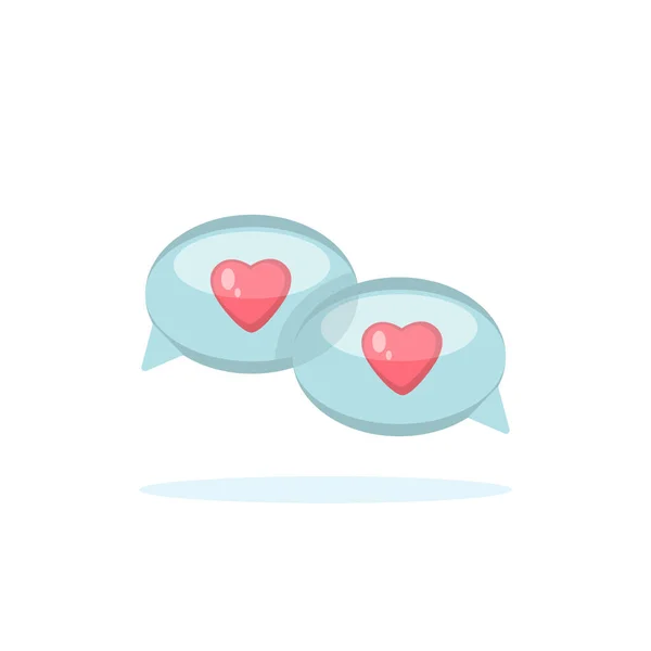 Liebe Chat Symbol Botschaften Mit Herz Valentinstag — Stockvektor