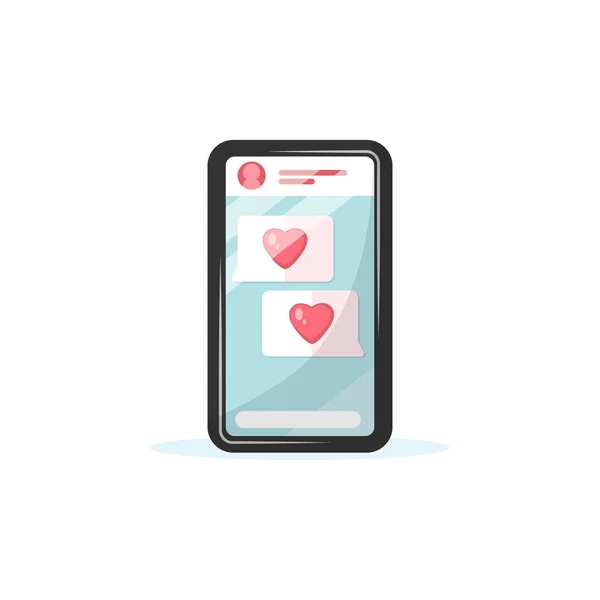 Εικονίδιο Smartphone Μηνύματα Αγάπης Ημέρα Του Αγίου Βαλεντίνου — Διανυσματικό Αρχείο