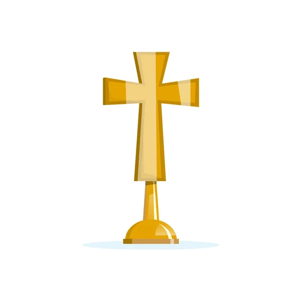 Cruz Del Altar Oro Símbolo Católico Artículo Iglesia — Vector de stock
