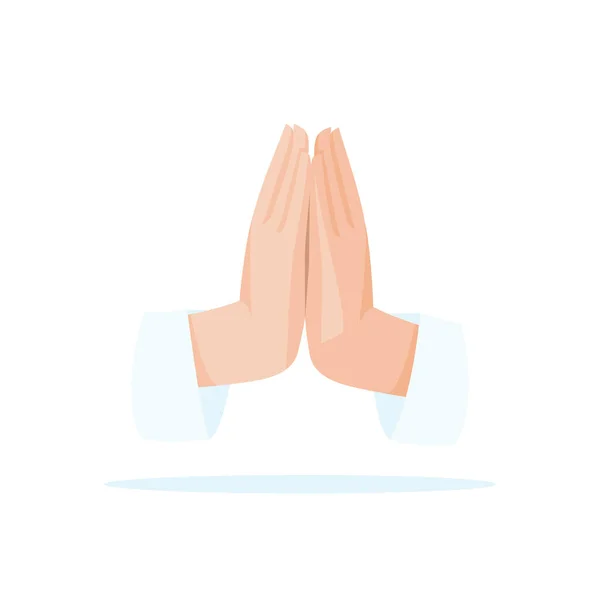 祈りの概念 手を合わせて祈る — ストックベクタ