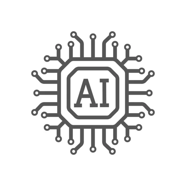 stock vector AI Processor vector icon for websites and mobile. Minimalist flat design. Mini AI CPU icon in flat style. Mobile AI CPU. Phone CPU Illustration. Artificial Intelligence. Computer chip microprocessor
