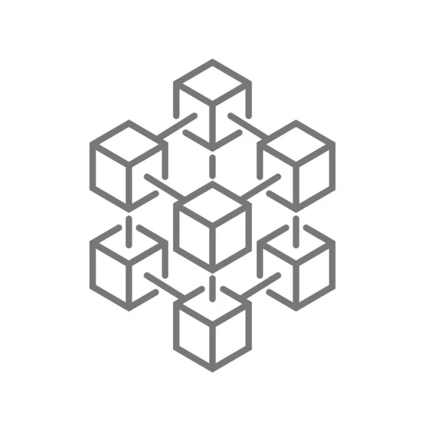 Γεωμετρικό Τρισδιάστατο Αντικείμενο Εικονογράφηση Διάνυσμα Ιδέα Κύβος Blockchain Επιστήμη Έρευνα — Διανυσματικό Αρχείο