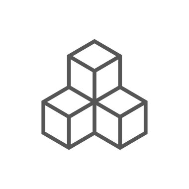 Geometrik üç boyutlu nesne optik illüzyonu. Vektör illüstrasyonu, 3 boyutlu küp fikri