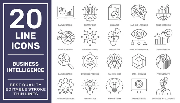 İş İstihbarat araçları. ui, ux, websitesi, web sitesi, uygulama grafik tasarımı için iş zekası konsepti simgesi biçimi. Düzenlenebilir Vuruş. EPS 10.