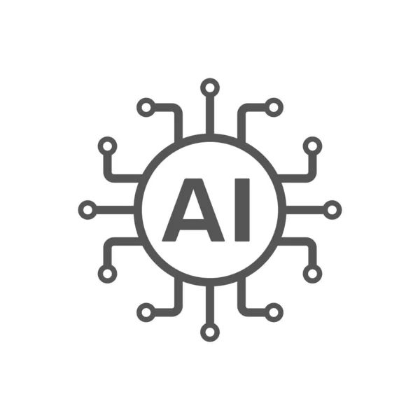 Yapay Zeka, yapay zeka, grafik tasarım, logo, web sitesi, sosyal medya için yapay zeka işlemci vektör simgesi. Düzenlenebilir Vuruş. EPS 10.