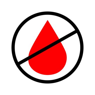 Kan naklini reddedişini gösteren bir etiket. Kansız tedavi ve ameliyat yöntemleri. Anahtar zinciri, siteler, uygulamalar, etiketler ve diğerleri için simge. Düzenlenebilir felç. EPS 10