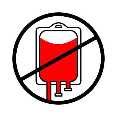 Kan naklini reddedişini gösteren bir etiket. Kansız tedavi ve ameliyat yöntemleri. Anahtarlık için simge. Düzenlenebilir vuruş