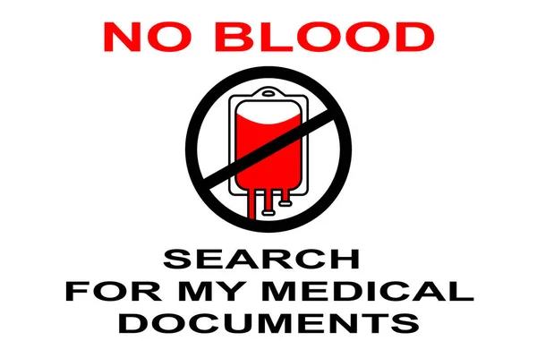 Una Etiqueta Que Representa Negativa Transfusión Sangre Métodos Sin Sangre Ilustración De Stock