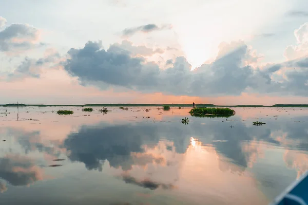 Ladang Teratai Merah Muda Danau Thale Noi Provinsi Phatthalung Thailand — Stok Foto