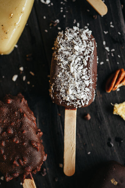 Ice Creams Dark Background High Quality Photo Royalty Free Stock Images