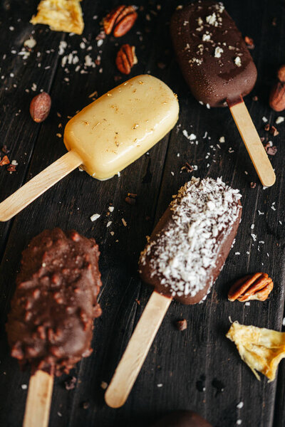 Ice Creams Dark Background High Quality Photo Royalty Free Stock Images