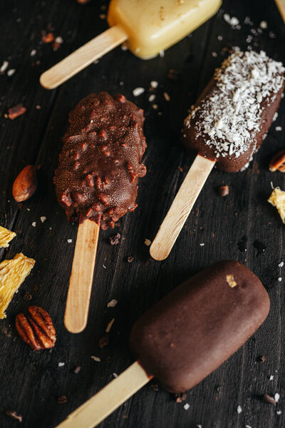Ice Creams Dark Background High Quality Photo Stock Picture
