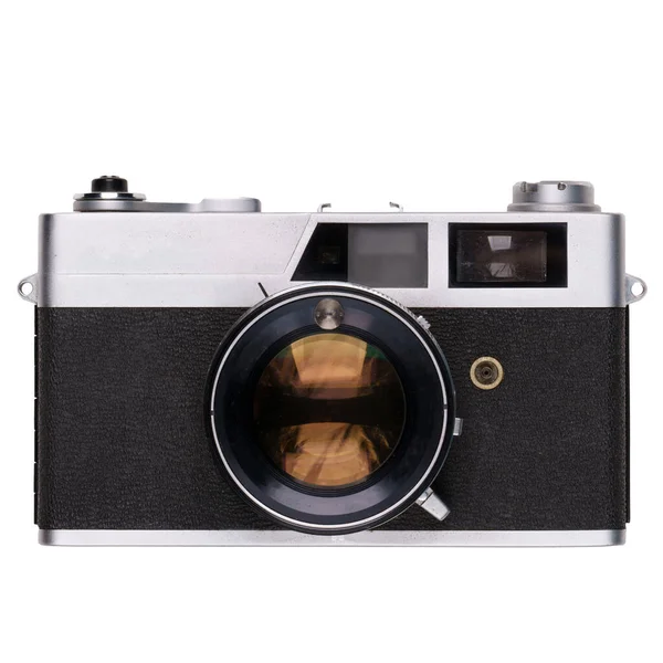 Vintage Oude Film Camera Geïsoleerd Witte Achtergrond — Stockfoto