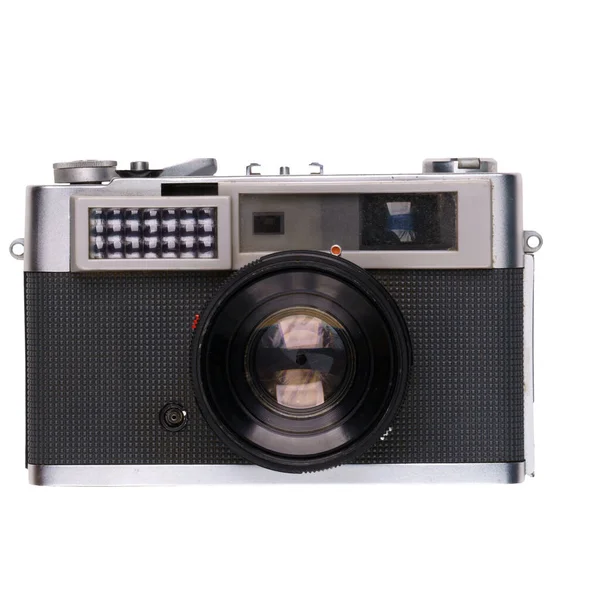 Vintage Old Film Camera Isolated White Background — Stock Photo, Image